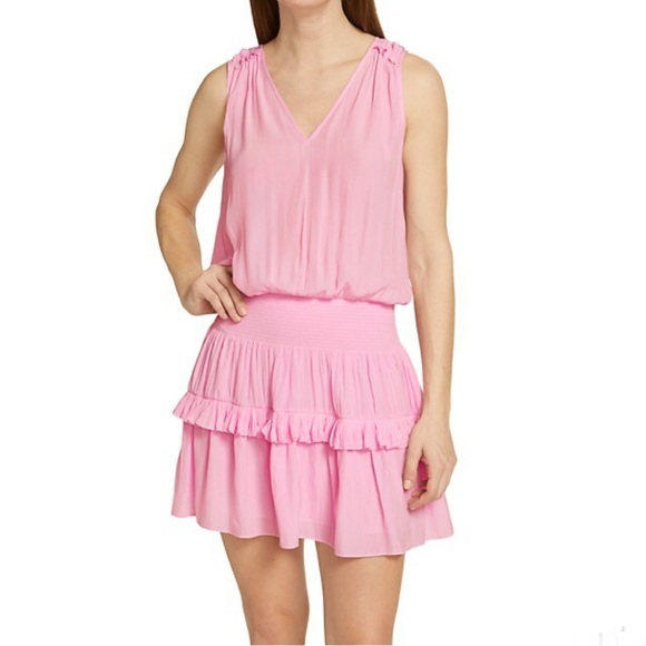 ramy brook kiara smocked mini dress Ramy Brook kiara ruffle mini dress (A0421300)